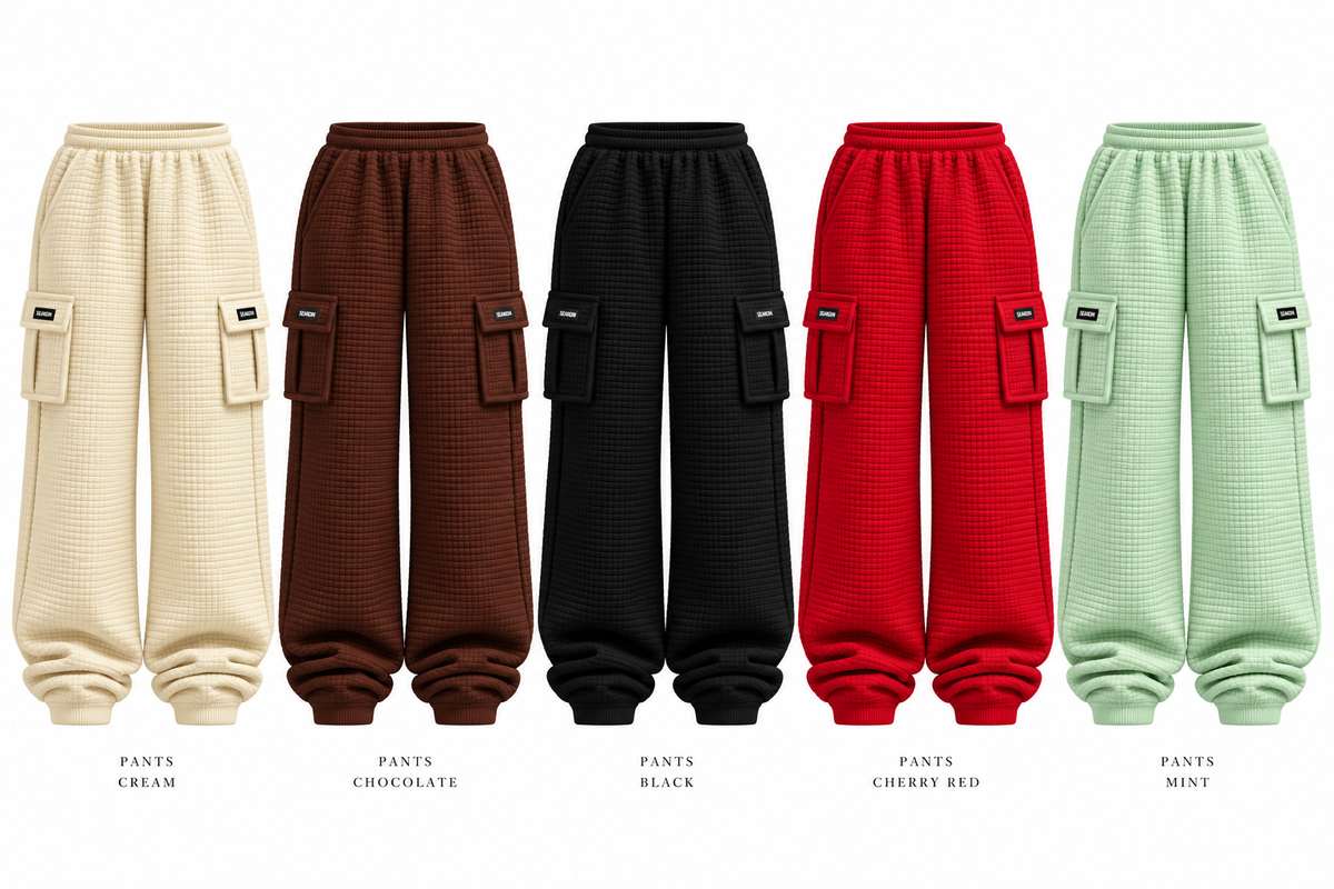 Waffle Knit Cargo Sweatpants