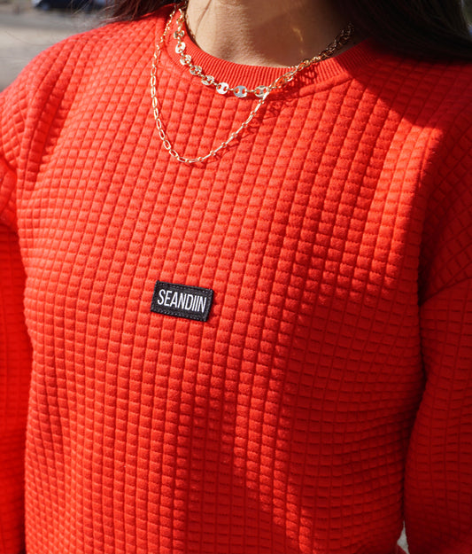 Red Waffle Knit Cargo Set