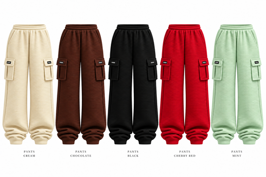 Waffle Knit Cargo Sweatpants
