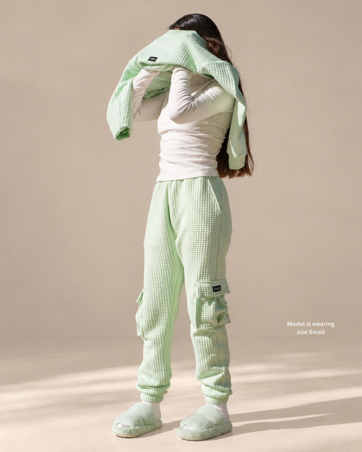 Mint Waffle Knit Cargo Set