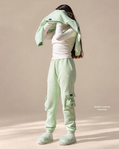 Mint Waffle Knit Cargo Set